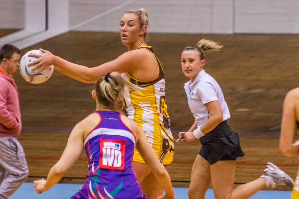 SIDELINED: Danni Pickett came off injured in the Hawks' loss to Arrows. Picture: Phillip Biggs