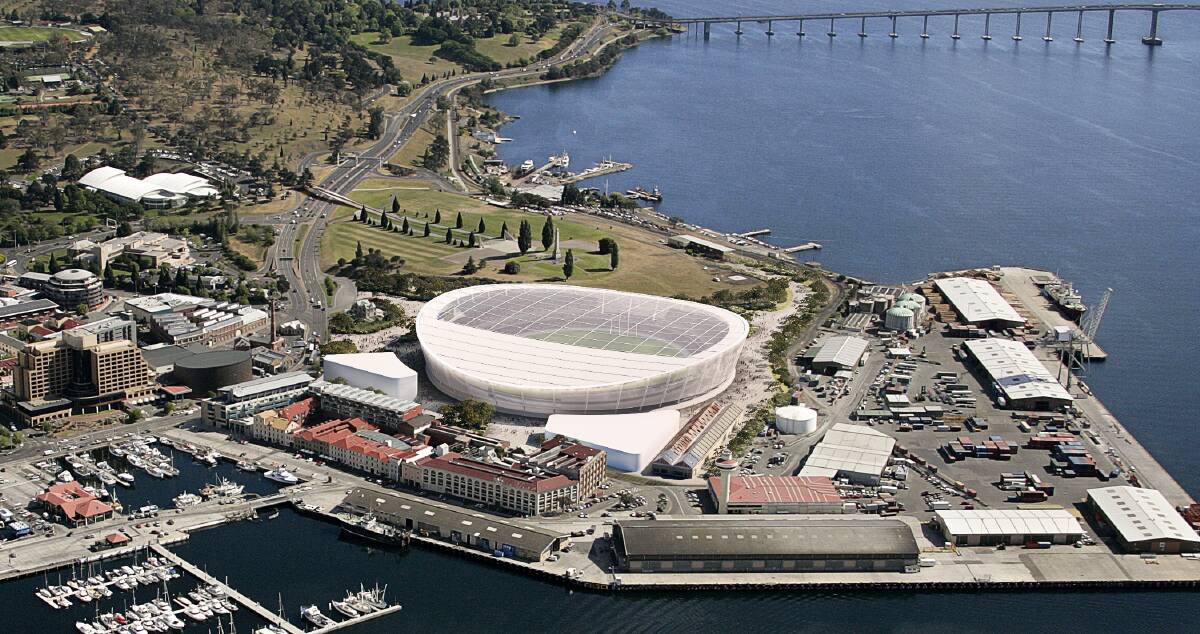 An artist's impression of the Macquarie Point stadium. 
