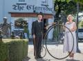 Evandale Penny Farthing and Village Fair ambassador Brett Richardson and president Carol Potter. Picture by Phillip Biggs