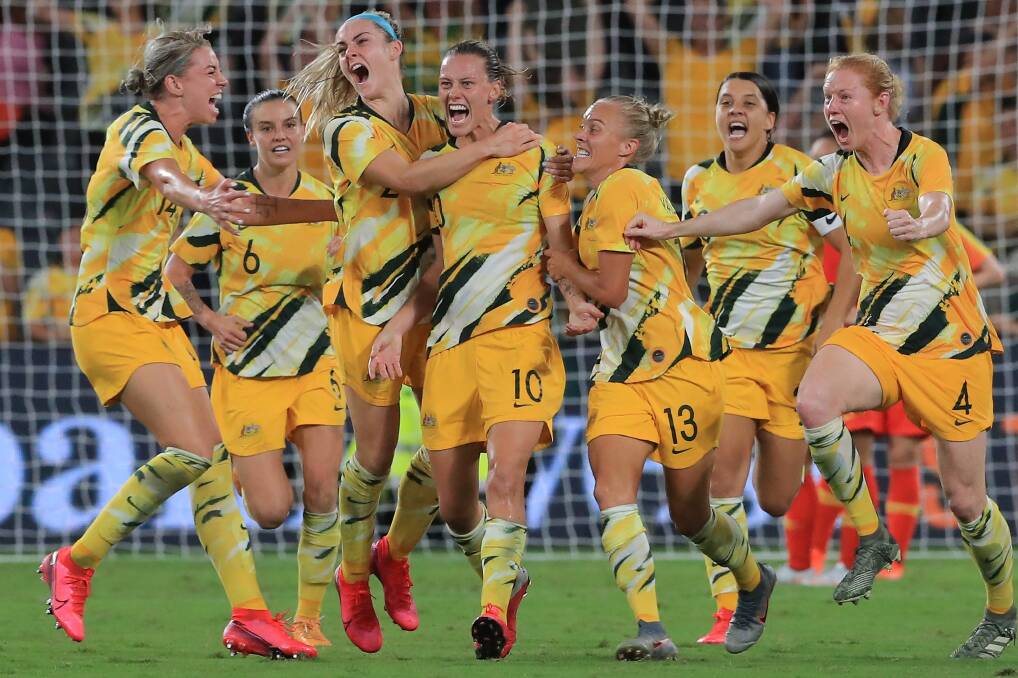 ON THE MARCH: Football Tasmania is in talks to bring the Matildas in Launceston. Picture: Getty Images
