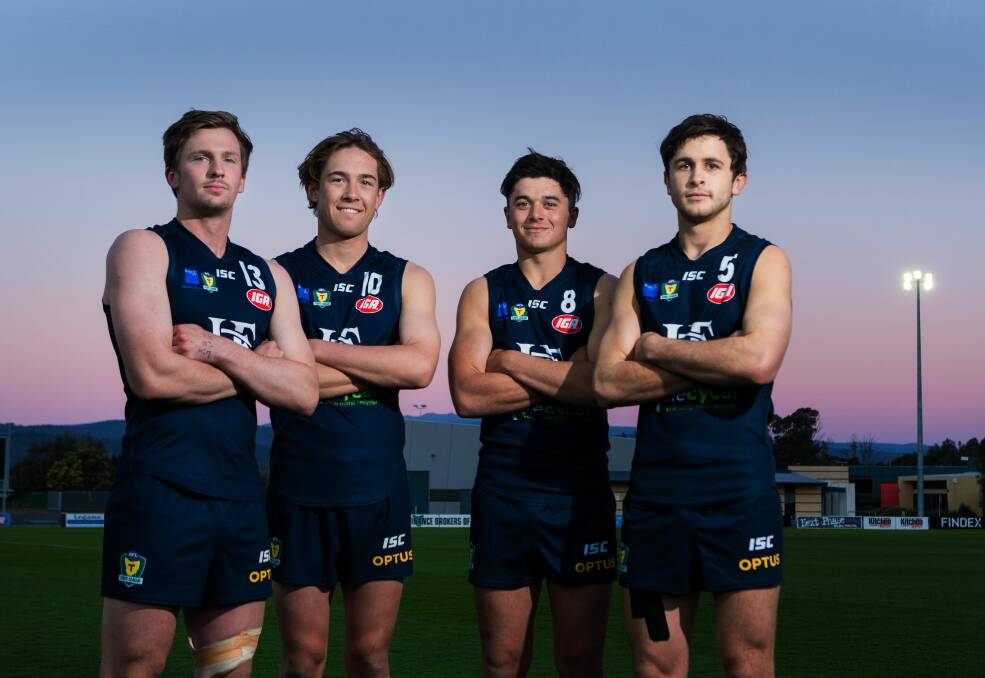 PRIMED: Ryan Tyrrell, Jacob Boyd, Miller Hodge and Jack Tuthill. Picture: Phillip Biggs