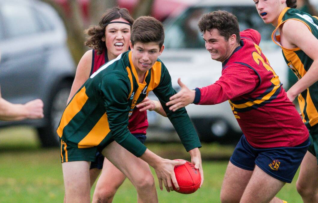 FIERCE RIVALS: St Pats and Scotch Oakburn in action earlier this year. 