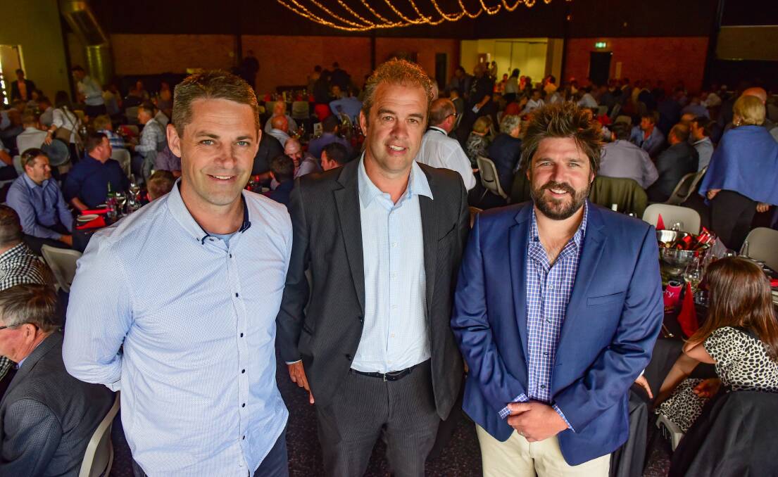 STAR POWER: Jade Rawlings, Anthony Stewart and Brett Geeves at the Champions of Sport luncheon at the Tailrace centre. Picture: Paul Scambler