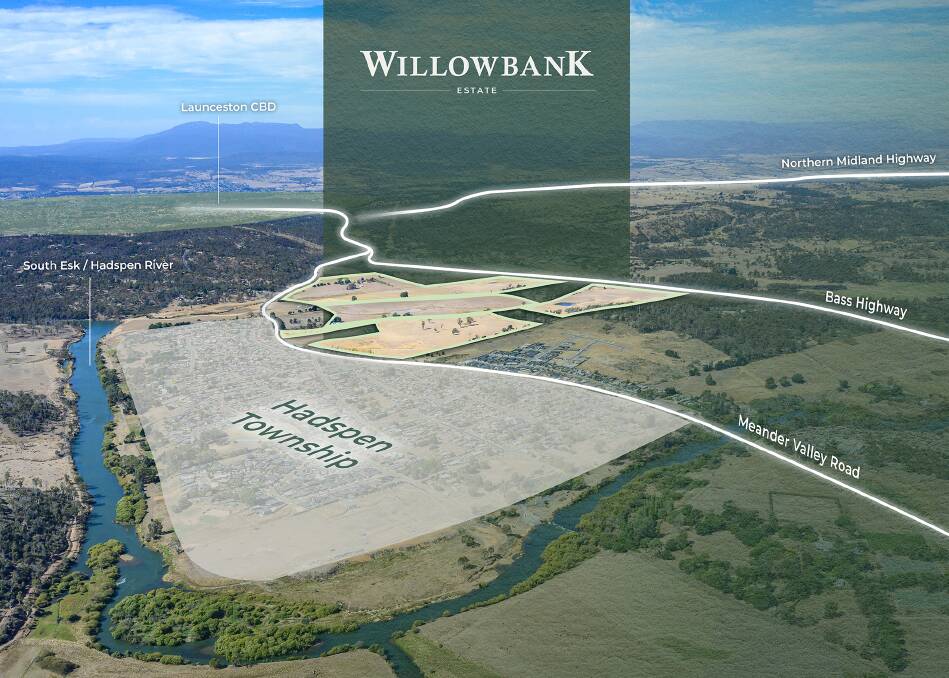 The site of the proposed Willowbank Estate in Hadspen. Picture supplied