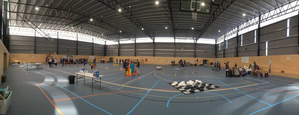 HIVE OF ACTIVITY: St Helens District High School students at Thursday's mental health event at Break O'Day Community Stadium. Picture: Supplied 