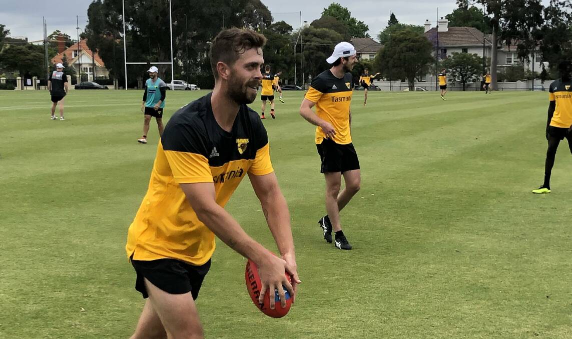 RESILIENT: Former Launceston star Tim Mohr trains with Hawthorn ahead of the 2019 AFL season. Picture: Supplied