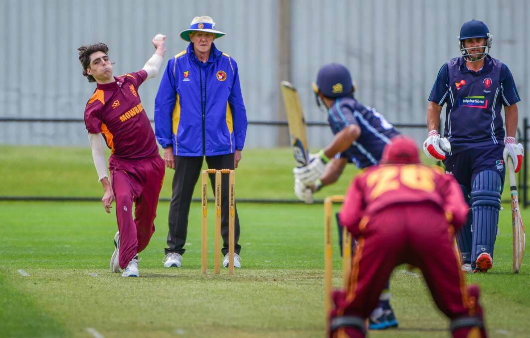 EAGLE EXPRESS: Paceman Blake Cassidy rockets through the crease in a Greater Northern Cup clash. 