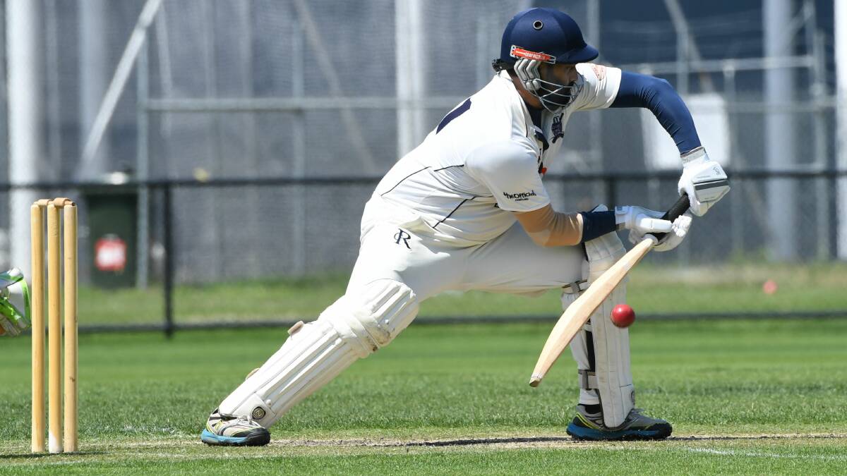 FORWARD DEFENCE: Ramesh Sundra has added handy experience with bat and ball since returning to Riverside's A-grade lineup this year. Picture: Neil Richardson 