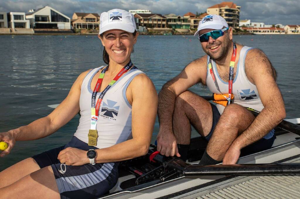 GOLDEN WEEKEND: North Esk rowers Sabrina Sonda and Roberto Ojeda. Pictures: Rowing Australia/ Supplied