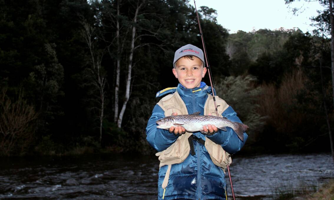 CLASSIC CATCH: Riverside 10-year-old Lucas Millwood reeled in this beauty from his fifth cast at Myrtle Park. Picture: Hamish Geale