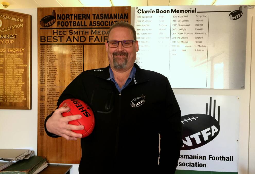 ALL IN HAND: First-year NTFA president Scott Rigby. Picture: Hamish Geale
