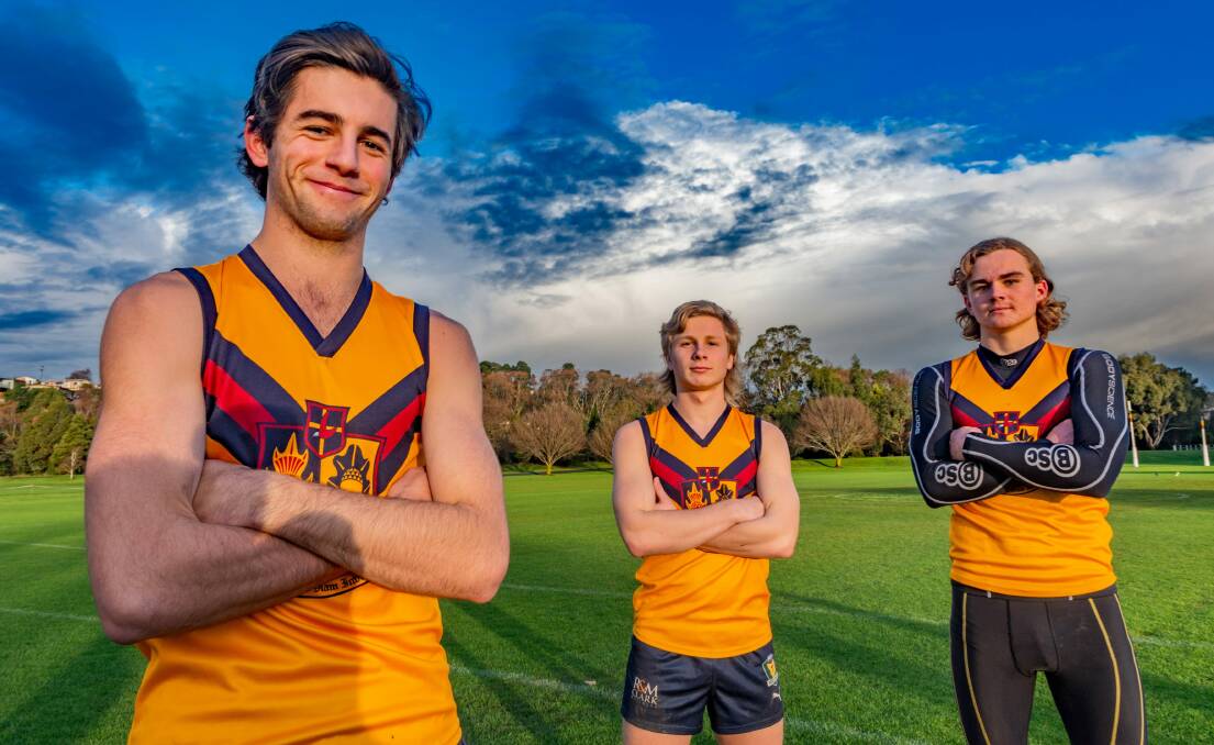 GRAND FINAL: Scotch Oakburn captain Harrison Gee and vice-captains Liam Canny and Harry Bayles. Picture: Phillip Biggs