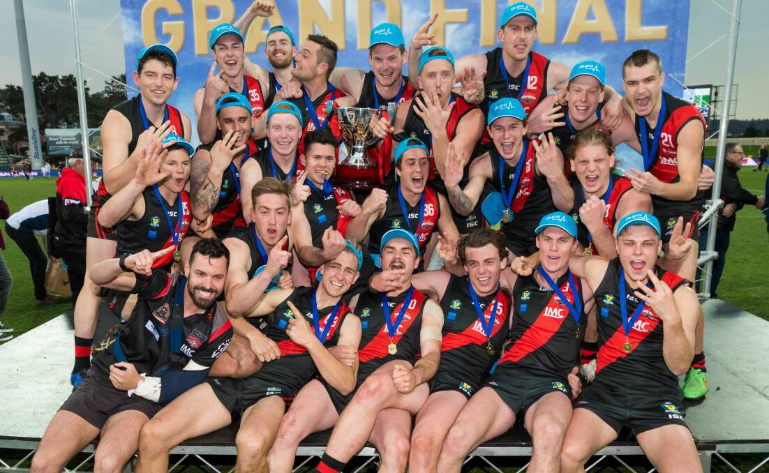 Foon (bottom right) with the 2019 premiership team. 