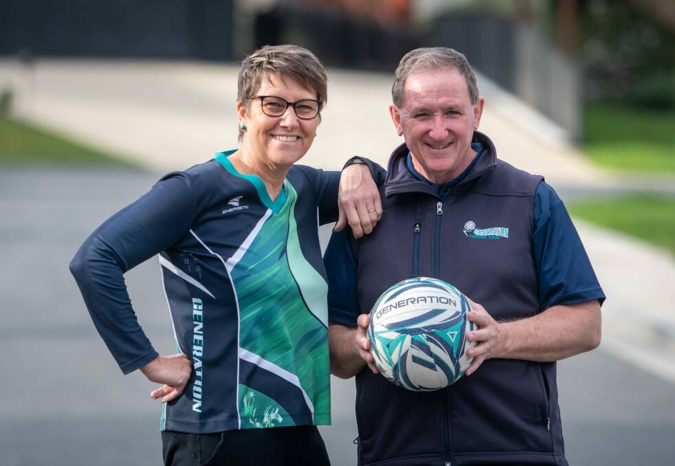 BELATED BIRTHDAY BASH: Generation Netball Club founders Narelle and Ian Cameron. Picture: Paul Scambler