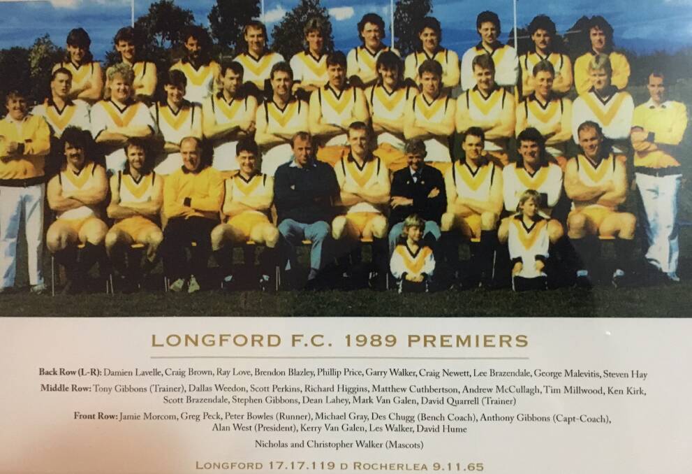 TOUGH TIGERS: Longford's 1989 premiership side. Anthony Gibbons' Country Tigers defeated Rocherlea by 54 points. Picture: Supplied