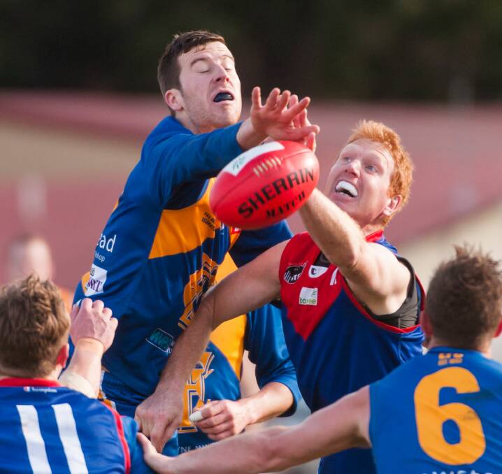 TENSE: Evandale and Lilydale played out a thriller in last year's finals series. 