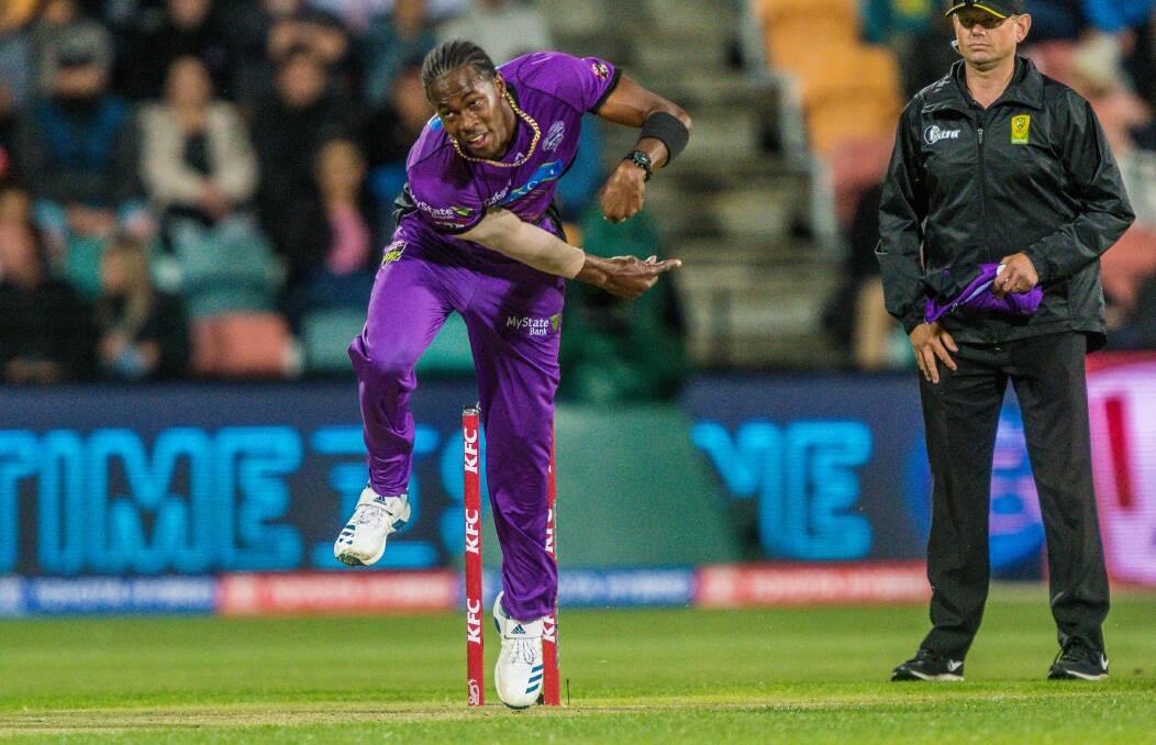 CANE DOWN: Jofra Archer will not play for the Hobart Hurricanes this season. 