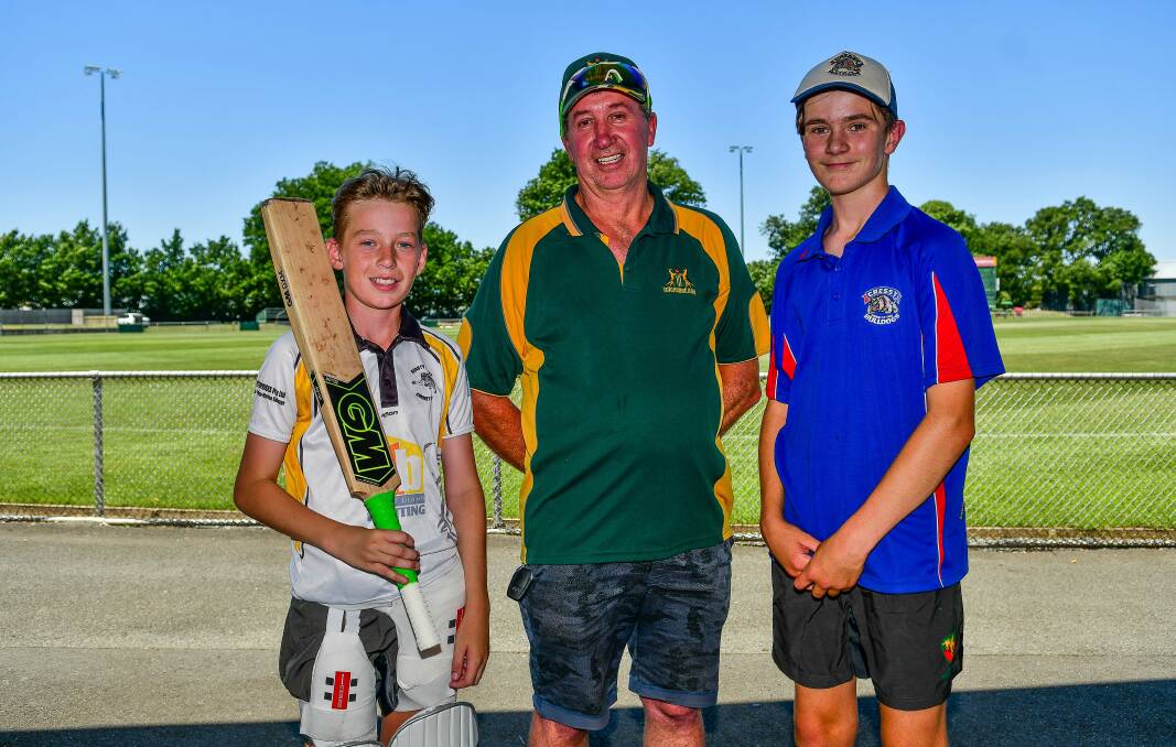 ONWARDS AND UPWARDS: Beauty Point junior Kaidyn Apted, TCL president Darrell Whyte and Cressy junior Alex Tubb. Picture: Scott Gelston