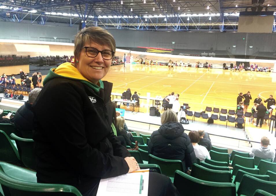 TIRELESS: Prominent Northern netball volunteer Narelle Cameron courtside at the weekend's State League double-headers. Picture: Hamish Geale 