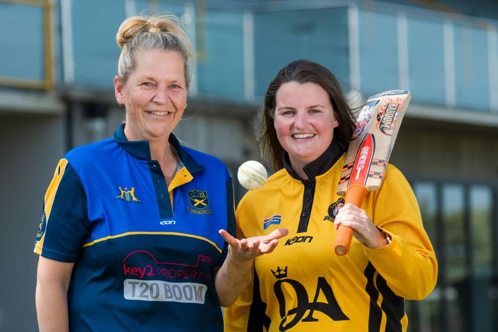 All smiles: Trevallyn's Charmaine Whyman and Longford's Stacey Norton-Smith prepare for their grand final. Picture: Phillip Biggs