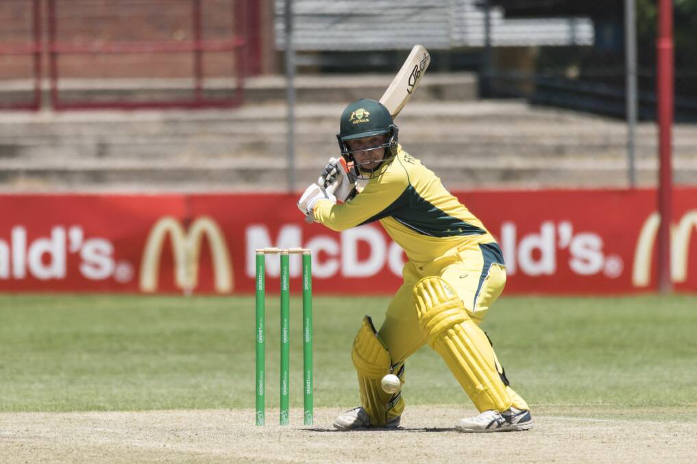 LIGHT IT UP: Mowbray young gun Jarrod Freeman in action for a Cricket Australia XI last year. 
