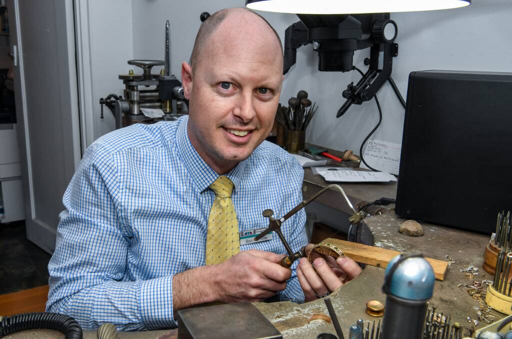 FOLLOWING TRADITION: Launceston jeweller and gemologist Ben Nicholls. Pictures: Neil Richardson
