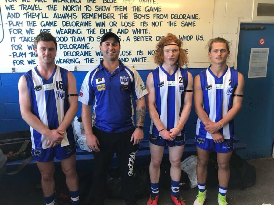 MOVING ON: Brad Powe (second from right) finished a third stint as Deloraine coach on Saturday. Picture: Facebook 