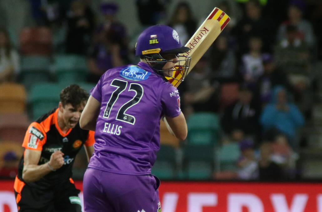 STEP UP: Rising quick Nathan Ellis is one of only two Hurricanes bowlers to have played all 10 BBL games this season. Picture: Rick Smith 