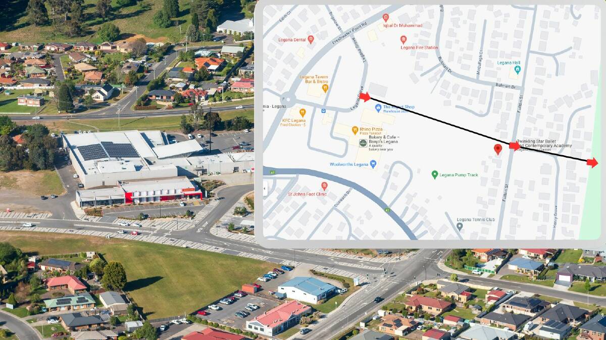 An exact route for a road between the Legana Shopping Centre and the Legana Primary School has not yet been decided. Picture by Phillip Biggs, Google Maps 