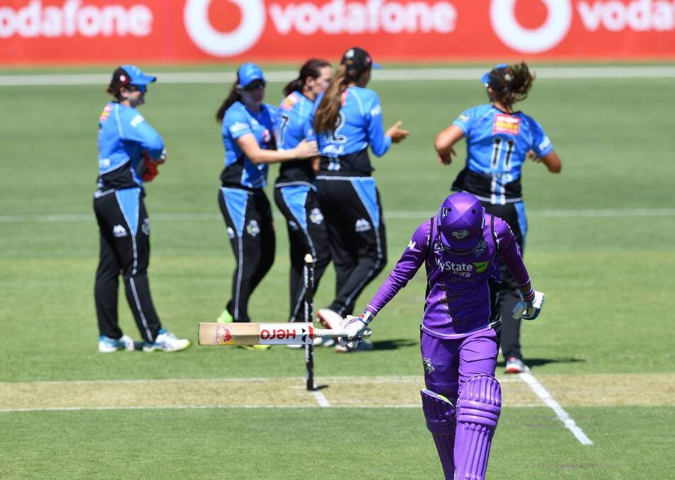OUT: Hurricanes opener Srmiti Mandhana walks off after being dismissed for 52. Picture: AAP