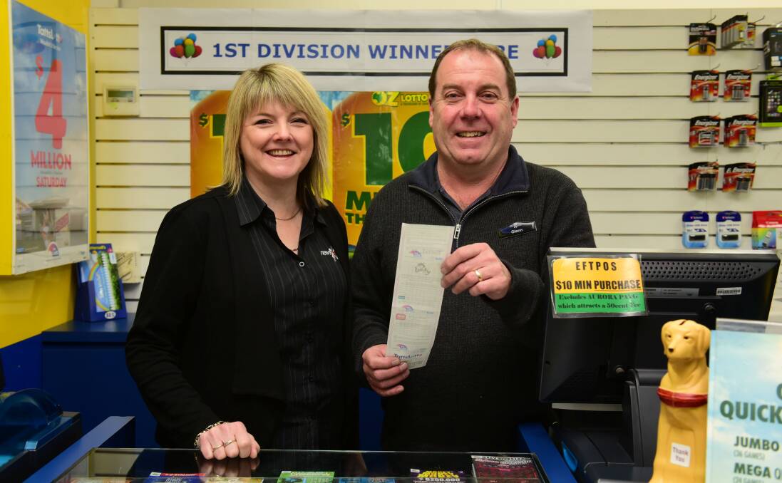 CASH CLAIM: Newstead Newsagency's Glenn and Louise Clark have sold their second division one winner in a year. 