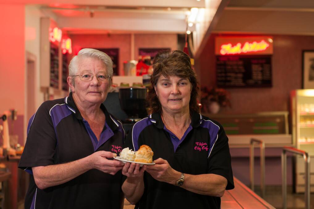 FAREWELL: Fitzies City Cafe co-owners Jenny Chilcott and Rhonda Talbot will whip up their last batch of scones on August 11. Picture: Phillip Biggs