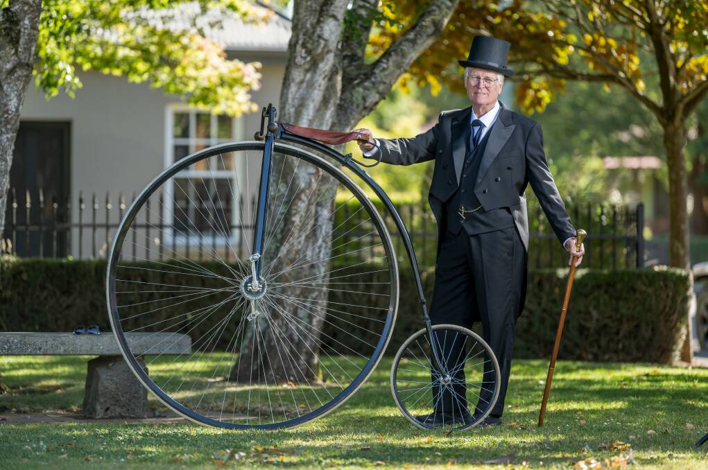 2024 Evandale Penny Farthing and Village Fair ambassador and race starter Brett Richardson. Picture by Phillip Biggs