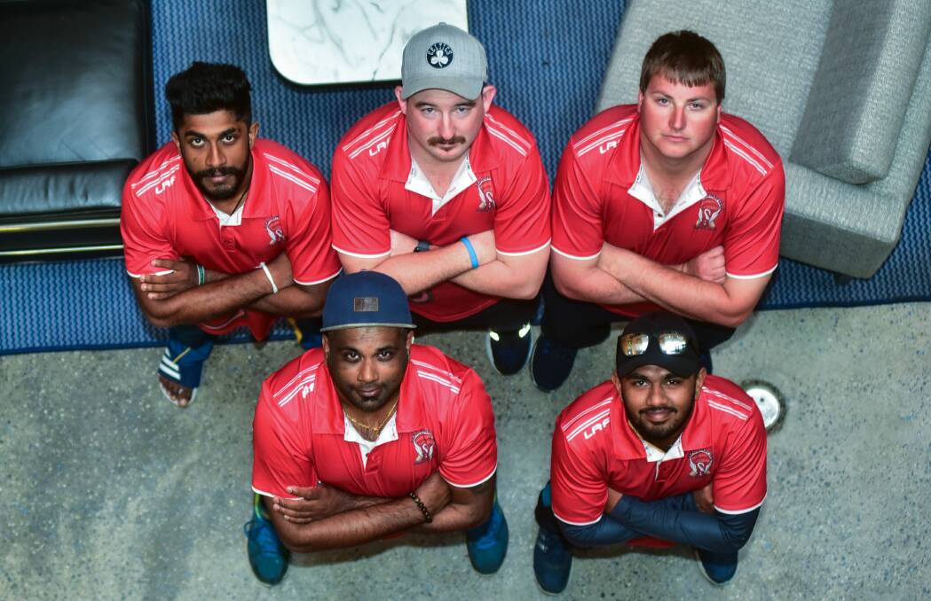 SWAN STARS: Beaconsfield cricketers Ramesh Nimantha, Sean Barry and Tyler Bain (back) with Amal Ranawaka and Tharusan Iddamalgoda (front). Picture: Neil Richardson