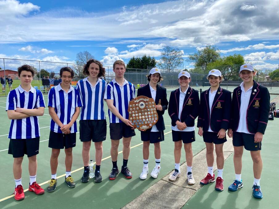 TIGHT TUSSLE: Grammar and Hutchins students with the SATIS shield. Picture: Supplied 