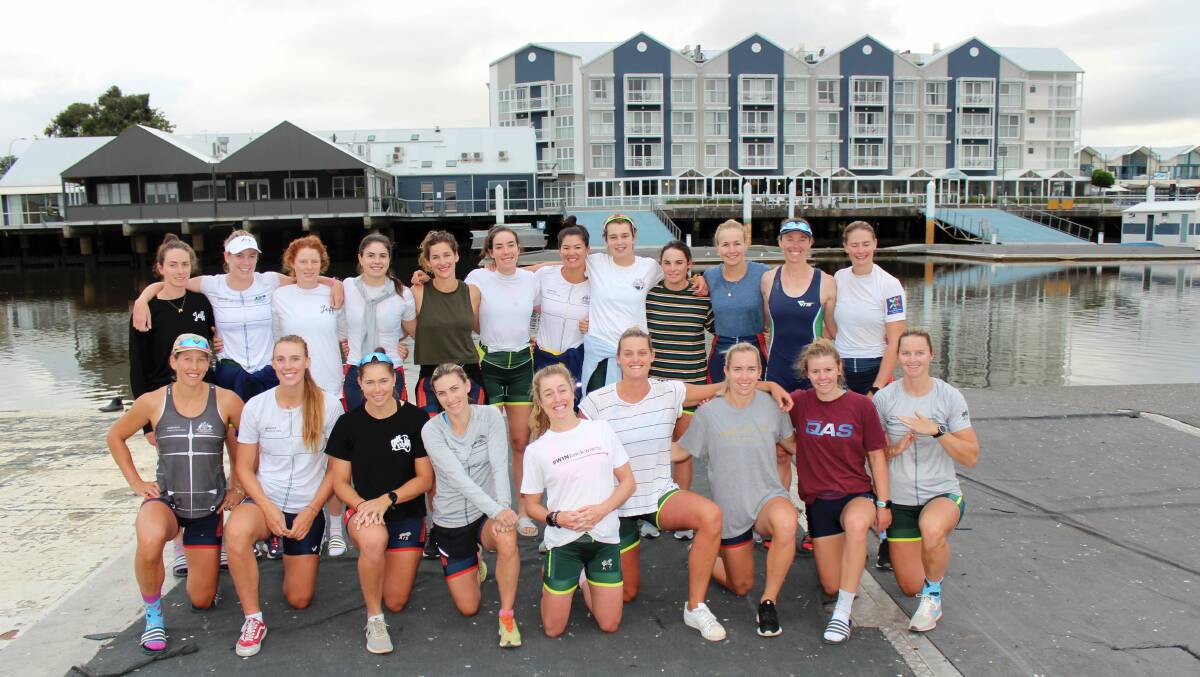 The national women's rowing squad in Launceston. 