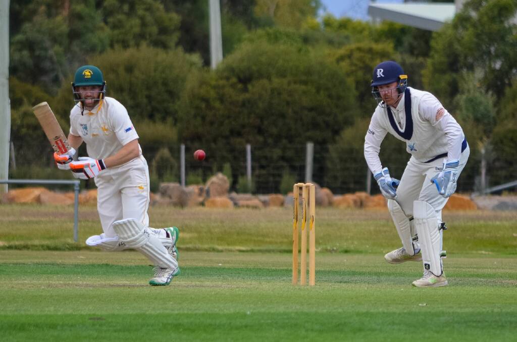 MATCH-WINNER: Sean Harris flicks one into the leg side against Riverside last season. The South Launceston captain is hoping to overturn three tight losses against the Blues. 