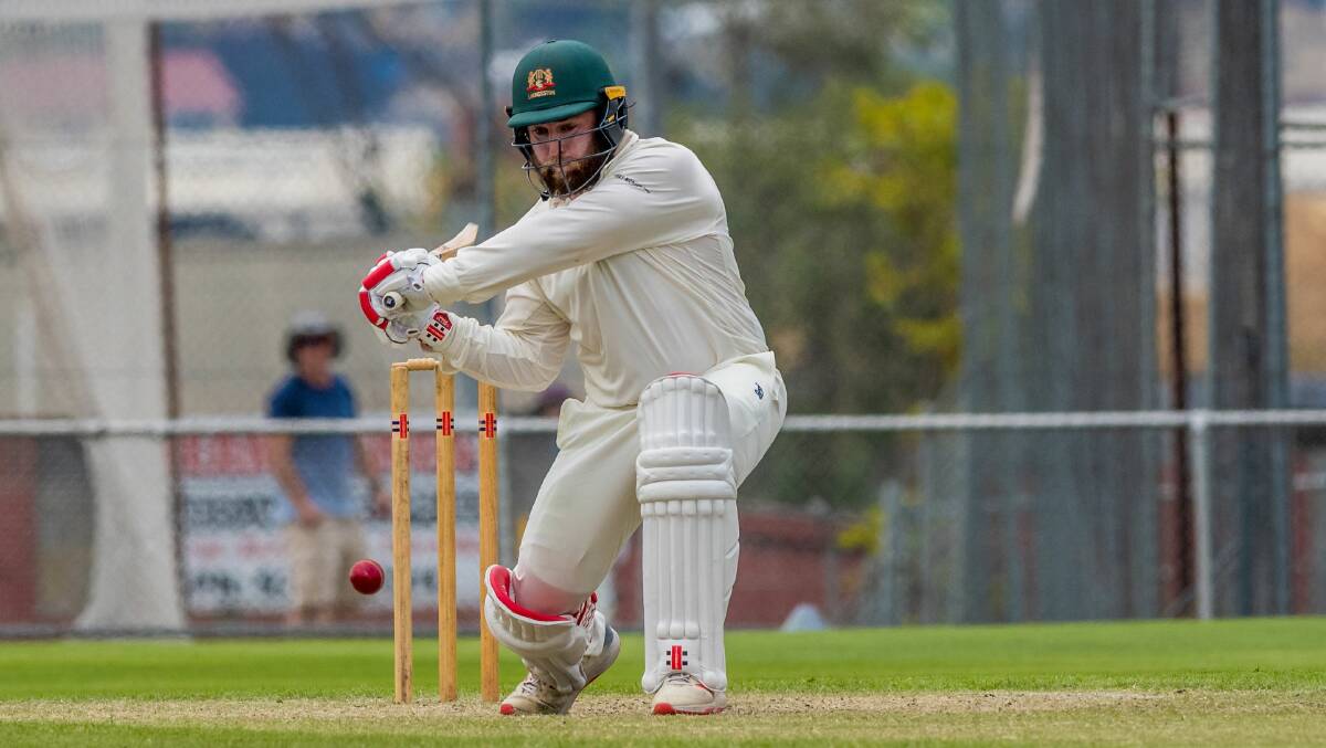 LASHING OUT: Alistair Taylor's first ton of the season was the silver lining in Launceston's loss to Riverside. Picture: Phillip Biggs
