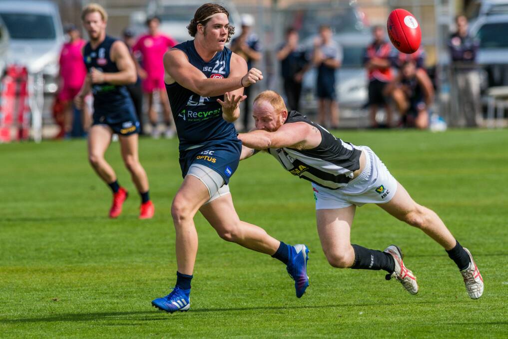SWITCHING SIDES: Ethan Conway in action for Launceston last season. The utility is in line for a debut with Glenorchy in the coming weeks. Picture: Phillip Biggs