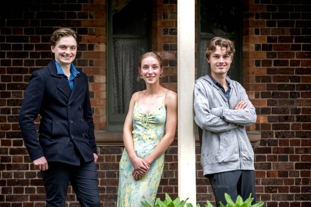 High achievers Oscar Tiernan, of Launceston College, Shannon Kelly, of St Patrick's College, and Samuel Rein, of Scotch Oakburn College. Picture by Phillip Biggs