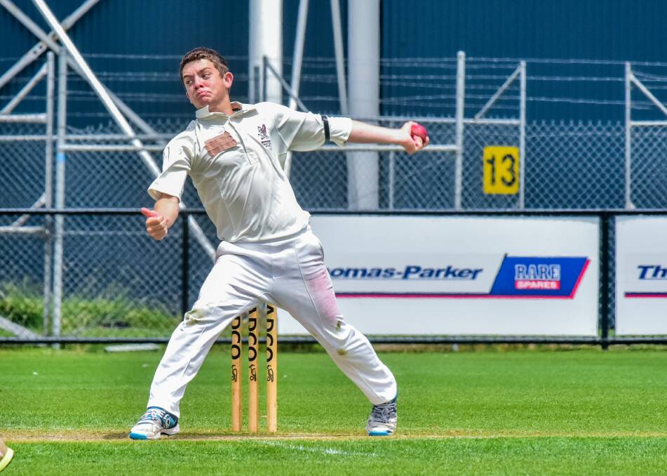IMPRESSIVE: Spinner Sam Freeman was the pick of Mowbray's bowlers, removing experienced duo Alex Saunders and Lyndon Stubbs for figures of 3-43. Pictures: Neil Richardson