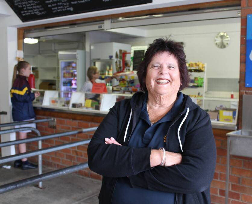 WADE TO GO: Riverside High School canteen manager Gail Wade retired on Thursday after 25 years in the job. Picture: Hamish Geale 