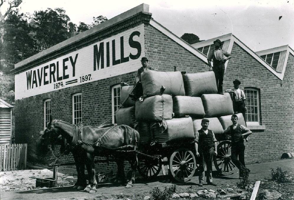 Bales of wool arrive at the mill in the late 1890s. Picture by Hogarth Family archives