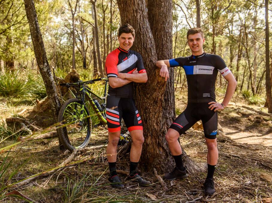 BIG EFFORT: Launceston mountain bikers Alex Lack and Sam Fox. 