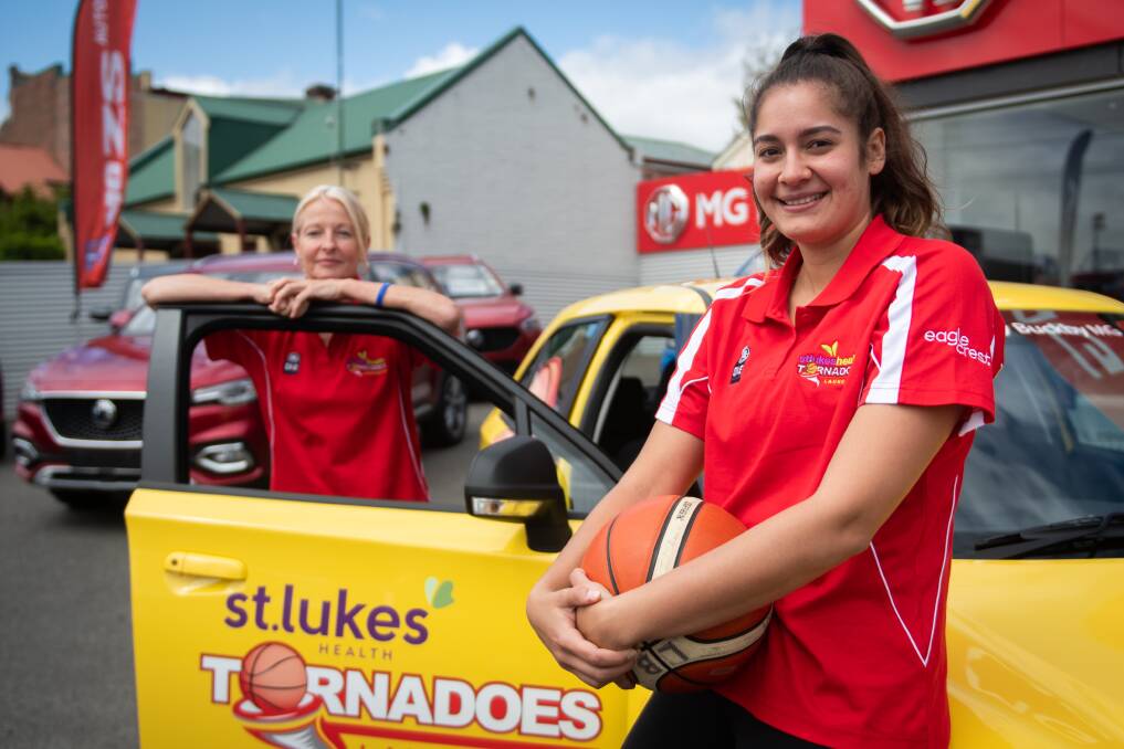 READY TO ROLL: Tornadoes recruit Teyla Evans (right) with head coach Sarah Veale. Picture: Paul Scambler
