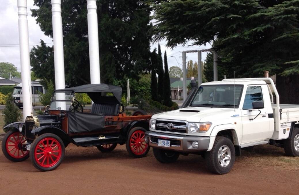 THE OLD AND THE NEW: A 1916 Ford  model T and a 2016 Toyota ute will bookend the vehicles on display at Sunday's Launceston Motor Show. Picture: Supplied