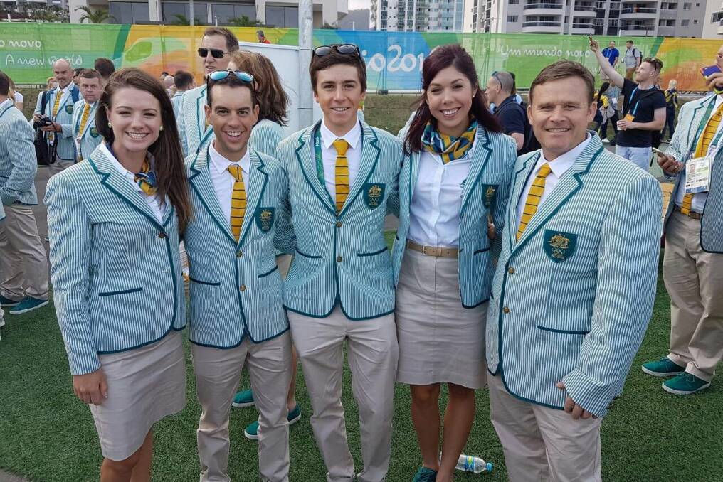 CLASS OF 2016: Tasmania's Rio Olympic cycling team members Amy Cure, Richie Porte, Scott Bowden, Georgia Baker and coach Matt Gilmore.