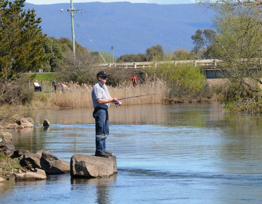DAY ON THE WATER: An angler takes part in last year's trout expo. This year's expo will run from 8am to 4pm on Saturday and Sunday, with a schools competition to follow on Monday. 