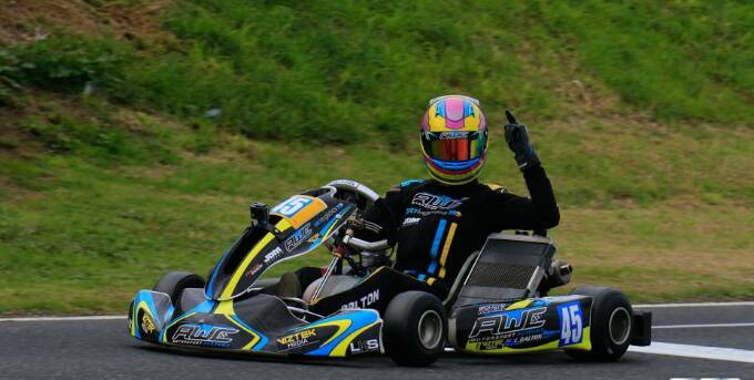 PODIUM POWER: Lochie Dalton will race in Europe after becoming the first Tasmanian to win the Australian Karting Championship. Pictures: Supplied 