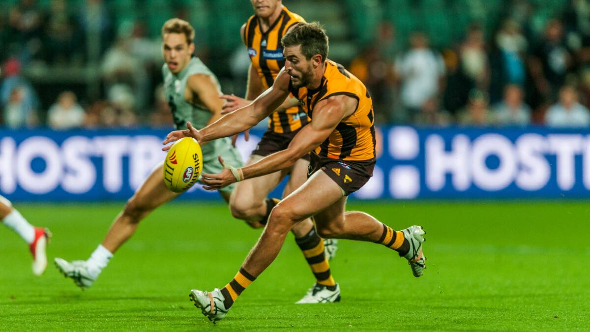 RUNNING MAN: Hawk Ricky Henderson has been a best 22 regular since joining from Adelaide. Picture: Phillip Biggs
